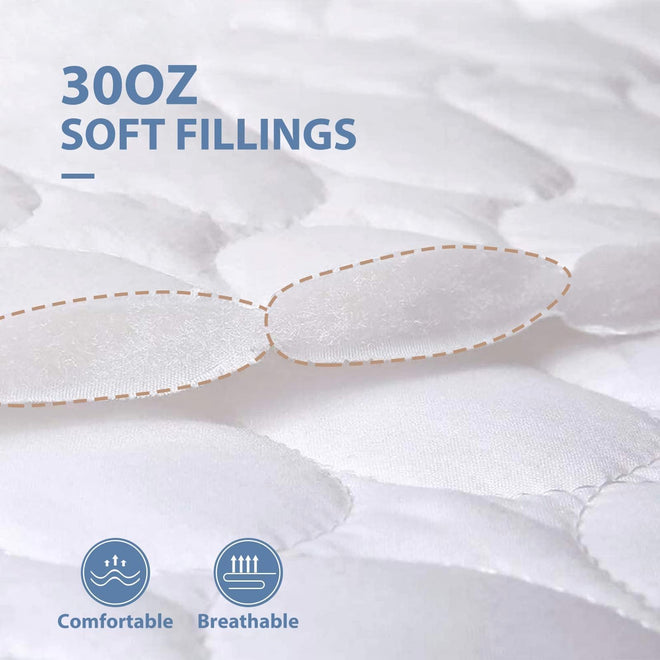 HYMOKEGE Quilted Mattress Protector Queen Size, 100% Waterproof Mattress Cover for Queen Size Bed, Breathable & Noiseless Bed Pad Cover with 5"-21" Deep Pocket 🍁 All In One Marketplace Canada