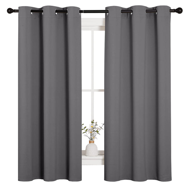 NICETOWN Blackout Curtains 2 Panels for Bedroom- Thermal Insulated Grommet Blackout Curtains 63 Inches Long for Living Room/Kitchen Rideaux occultants (2 Panels, W42 x L63 -Inch,Grey) 🍁 All In One Marketplace Canada