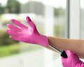 FRAMAR Pink Nitrile Gloves Medium - Disposable Gloves Medium, Cleaning Gloves, Kitchen Gloves, Latex Free Gloves Disposable, Gants Nitrile, Gants Jetables 🍁 All In One Marketplace Canada