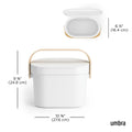 Umbra Bellwood Kitchen Compost Bin – White/Natural, Countertop or Cabinet Mounted, 4L Compost Container with Hidden Bag Retainer, BPA-Free & Dishwasher Safe| Bellwood Collection 🍁 All In One Marketplace Canada