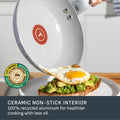 T-FAL Refresh Ceramic Nonstick Fry Pan Set, 2 Pieces, 8 Inch (20 cm) & 10 Inch (26 cm), Eco-Friendly, Durable for Healthy Cooking, Moon Grey 🍁 All In One Marketplace Canada