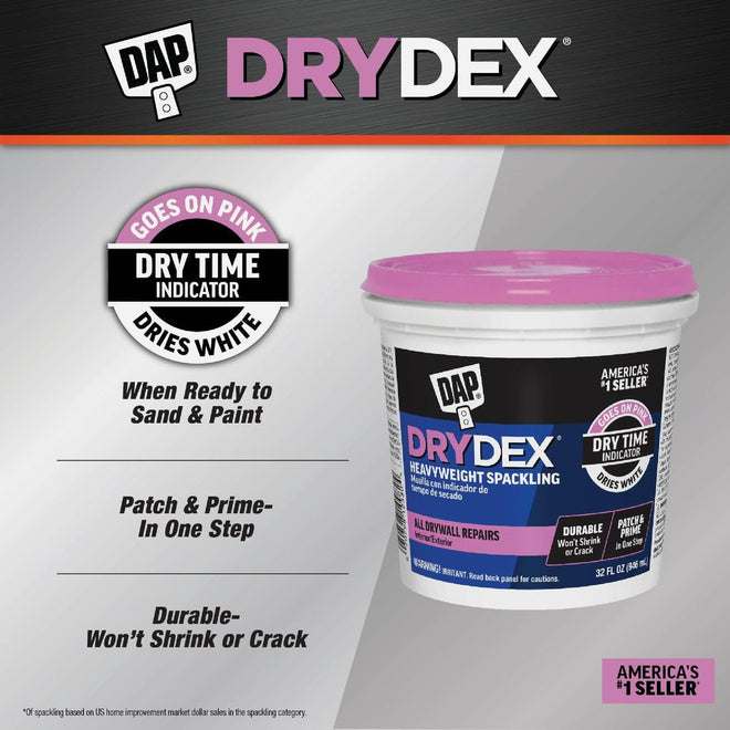 DAP 12328 DryDex Spackling Interior/Exterior, 1/2-Pint 🍁 All In One Marketplace Canada