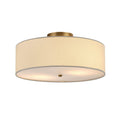Globe Electric 60998 Kyle 2-Light Flush Mount Ceiling Light, Matte Brass, White Linen Shade 🍁 All In One Marketplace Canada