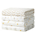 Momcozy Muslin Swaddle Blanket, 4 Pack Ultra Soft Neutral Swaddle Blankets, Breathable Large 47'' x 47'' Baby Infant Newborn Essentials, Boys Girls Receiving Blanket, Beige Star 🍁 All In One Marketplace Canada