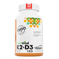 PlantVital High-Potency Vegan Vitamin D3 + K2 -Made in Canada - (1000IU /25 mcg + 120 mcg) for Bones, Teeth and Immune System - Patented MK7 Form - K2 D3 vitamin - 4 Months Supply - 120 Capsules. 🍁 All In One Marketplace Canada