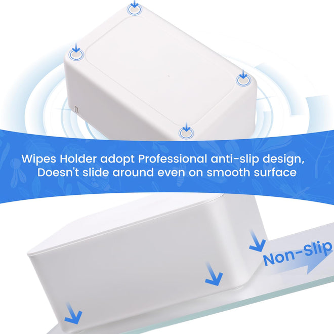 Lijroavy Baby Wipes Dispenser, Baby Wipe Holder for Fresh Wipes, Non-Slip Wipes Container, Refillable Baby Wipes Case with Sealing Design Lid (white) 🍁 All In One Marketplace Canada