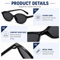 Retro Oval Cat Eye Sunglasses for Women 90s Trendy Small Lightweight Y2k Narrow Sunnies Cateye UV400 Sun Glasses 8057 Black+Brown+Tortoise 🍁 All In One Marketplace Canada