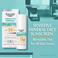 Eucerin Sun Tinted Mineral Face Sunscreen, Daily Face Sunscreen SPF 35 with Zinc Oxide and 5 Antioxidants, Mineral Body SPF 35 Lotion with UVA-UVB Sun Protection, Fragrance Free & Non Greasy, 50 ml pump 🍁 All In One Marketplace Canada