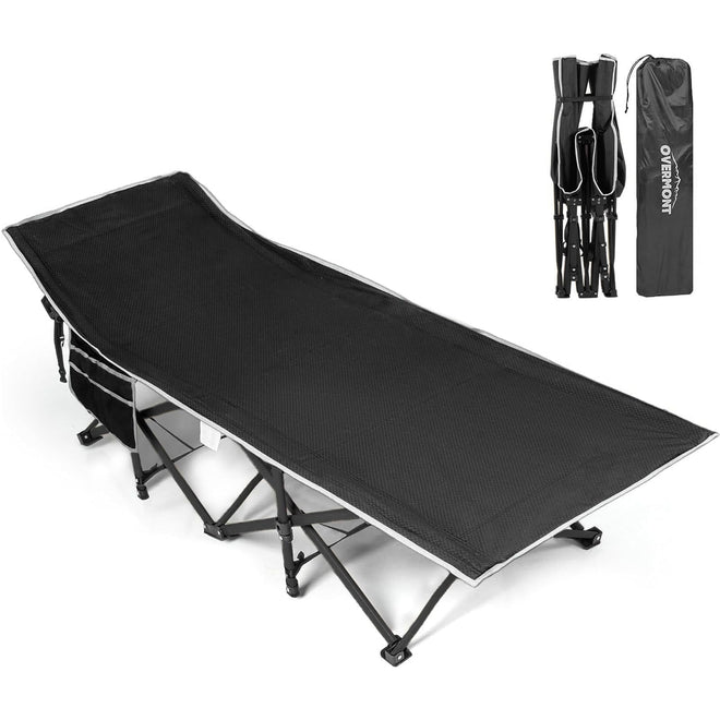 Overmont Portable Folding Camping Cot - 28” Extra Wide Portable Sleeping Cot Load 550 LBS with Carry Bag for Outdoor Travel Home Office Nap, Black 🍁 All In One Marketplace Canada