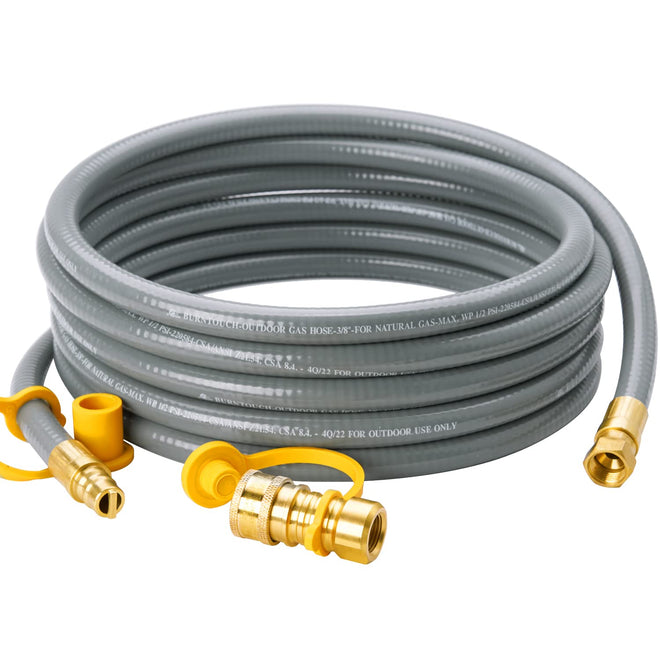 CALPOSE 15 Feet 3/8 inch ID Natural Gas Grill Hose with Quick Connect Fittings, Natural Gas Line for Grill, Pizza Oven, Heater and More Low Pressure Appliance 🍁 All In One Marketplace Canada