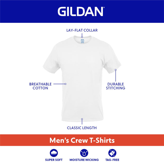 GILDAN Men's Crew T-Shirts, Multipack, Style G1100, White (12-Pack), Large, White (12-Pack), Large 🍁 All In One Marketplace Canada