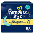 Pampers ZZZ Overnight Diapers, Size 4, Nighttime Protection Disposable Baby Diaper, 1 Pack (Count of 58) 🍁 All In One Marketplace Canada