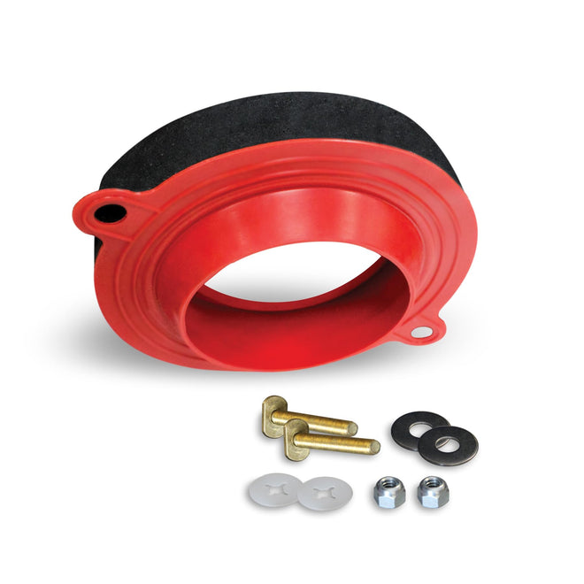 Korky 6000BP Toilet Wax Free 3" Rubber Seal Kit with Hardware, Red 🍁 All In One Marketplace Canada