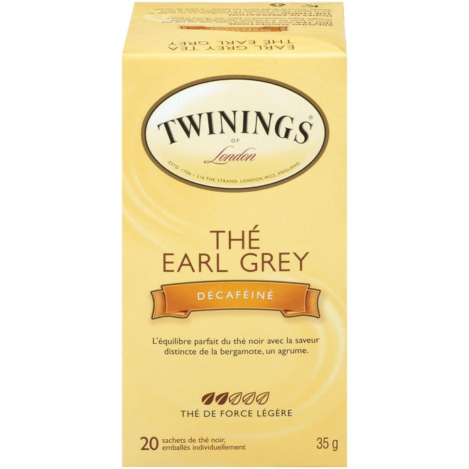 Twinings Decaf Earl Grey Individually Wrapped Teabags, Naturally Caffeine-Free, Black Tea Enhanced with Bergamot Citrus, 20 Count (Pack of 6), Enjoy Hot or Iced 🍁 All In One Marketplace Canada
