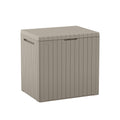 Keter City 30 Gallon Resin Outdoor Storage Box and Patio Furniture Side Table for Pool and Garden Accessories, Beige 🍁 All In One Marketplace Canada