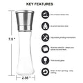 Pepper Grinder or Salt Grinder, Best Spice Mill with Ceramic Blades, Adjustable Coarseness, Brushed Stainless Steel Cap, and Refillable Tall Glass Body with 6OZ Capacity (7.5") 🍁 All In One Marketplace Canada