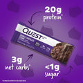 Quest Nutrition Double Chocolate Chunk Protein Bar, High Protein, High Fibre, Low Sugar, Keto Friendly, 20g Protein, 1g Sugar, 12ct 🍁 All In One Marketplace Canada