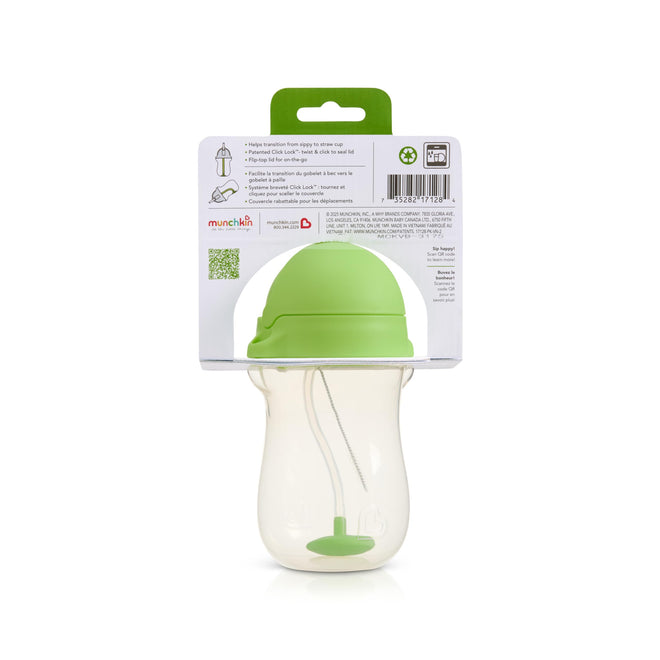 Munchkin Any Angle Sippy Cup for Toddlers, Weighted Straw Trainer Cup with Click Lock Lid, 10 Ounce, Green, 1 Pack 🍁 All In One Marketplace Canada
