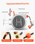VEVOR Retractable Garden Hose Reel, 5/8 Inch x 100 ft Wall Mounted Hose Reel, Heavy Duty Garden Hose Reel with 9 Patterns Nozzle, Any Length Lock, Upgraded Slow Return System and 180°Swivel Bracket 🍁 All In One Marketplace Canada