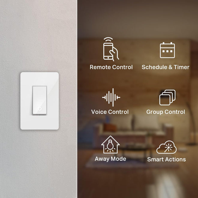 Kasa Smart Light Switch HS200, Single Pole, Needs Neutral Wire, 2.4GHz Wi-Fi Light Switch Works with Alexa and Google Home, UL Certified, No Hub Required, White ( Packaging May Vary ) 🍁 All In One Marketplace Canada