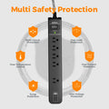 2 Pack Power Bar Surge Protector - 5 Widely Spaced Outlets 3 USB Charging Ports(2 USB C), 1875W/15A with 6Ft Braided Extension Cord, Flat Plug, Overload Surge Protection, Wall Mount for Home Office 🍁 All In One Marketplace Canada