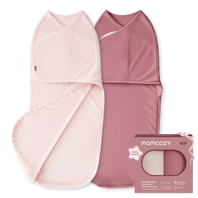 Momcozy Baby Swaddle, Quiet Fastener Swaddle Suitable for Infant 0-3 Months, New-Parent-Friendly Sleep Sack, Reduce Startle Reflex, Newborn Boys Girls Registry Essentials, 2-Pack, Bloom 🍁 All In One Marketplace Canada