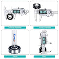 Kynup Digital Caliper, Calipers 6 Inch Measuring Tool with Stainless Steel, IP54 Splash Proof Protection Design, Easy Switch from Inch Metric Fraction, Large LCD Screen (150mm) 🍁 All In One Marketplace Canada