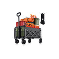 220LBS Collapsible Foldable Wagon Carts - Heavy Duty Portable Folding Utility Wagons with All-Terrain Wheels for Grocery Sports Shopping Camping Garden Beach, 2 Drink Holders/Lightweight/Black 🍁 All In One Marketplace Canada