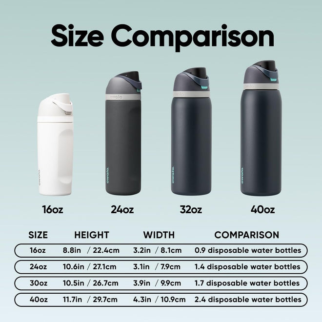 Owala FreeSip Insulated Stainless Steel Water Bottle with Straw for Sports and Travel, BPA-Free, 32oz, Foggy Tide 🍁 All In One Marketplace Canada