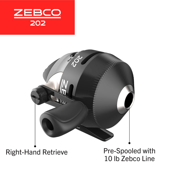 Zebco/Quantum, 202 Freshwater Spincast Reel, 2.8:1 Gear Ratio, 15" Retrieve Rate, Right Hand, Clam Package 🍁 All In One Marketplace Canada