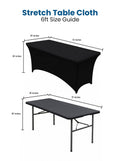 Utopia Kitchen Spandex Tablecloth 2 Pack [6FT, Black] Tight, Fitted, Washable and Wrinkle Resistant Stretch Rectangular Patio Table Cover for Event, Wedding, Banquet & Parties [72Lx30Wx30H] Inch 🍁 All In One Marketplace Canada