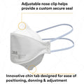 3M Aura Particulate Respirator 9205+, N95, Pack of 20 Disposable Respirators, Individually Wrapped, 3 Panel Flat Fold Design Allows for Facial Movements, Comfortable, NIOSH Approved 🍁 All In One Marketplace Canada