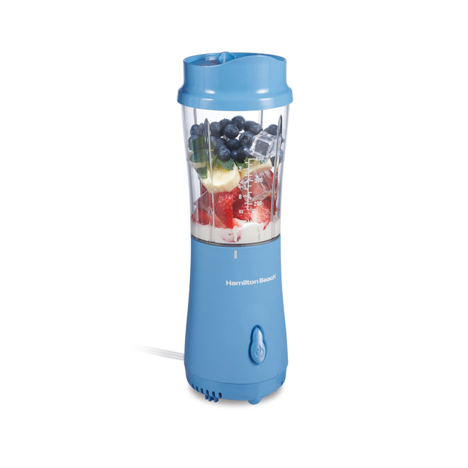 Hamilton Beach Personal Blender for Smoothies & Protein Shakes, Portable Single Serve Blender with Travel Lid, 14 oz BPA-Free Jar, 175W, Compact Countertop Blender, Tranquil Blue, 51172 🍁 All In One Marketplace Canada
