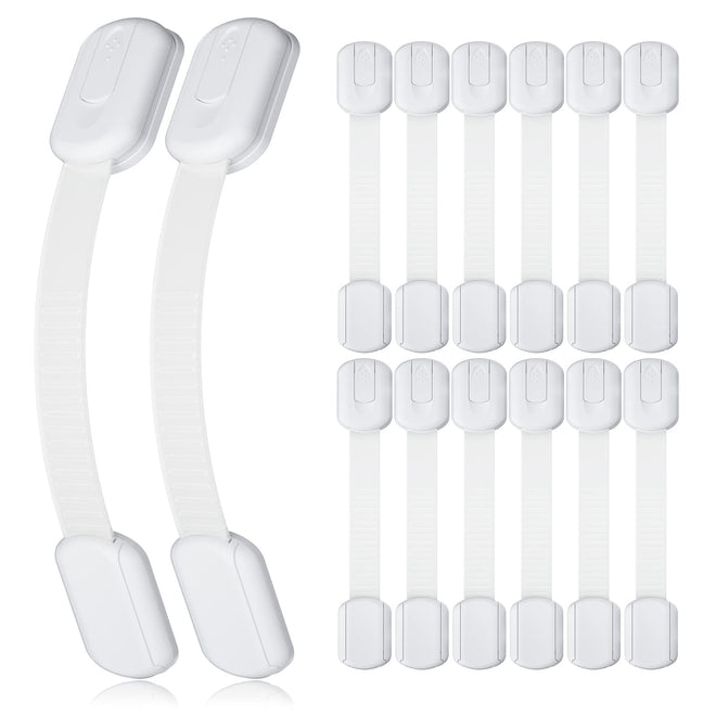 4our Kiddies 14 Pack Baby Proof Cabinet Latches, Childproof Drawer Latches with 12 Extra 3M Adhesives, Adjustable No Drilling Child Safety Cabinet Strap Locks, Baby Drawer Locks for Kids Baby Safety 🍁 All In One Marketplace Canada
