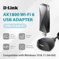 D-Link USB WiFi 6 Adapter AX1800 USB 3.0 Dual Band Long Range MU-MIMO Wireless Internet Network for Desktop PC Laptop Windows (DWA-X1850-B1-CA) 🍁 All In One Marketplace Canada