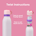Owala FreeSip Twist Insulated Stainless Steel Water Bottle with Straw for Sports and Travel, BPA-Free, 24-oz, Pink/Purple (Dreamy Field) 🍁 All In One Marketplace Canada