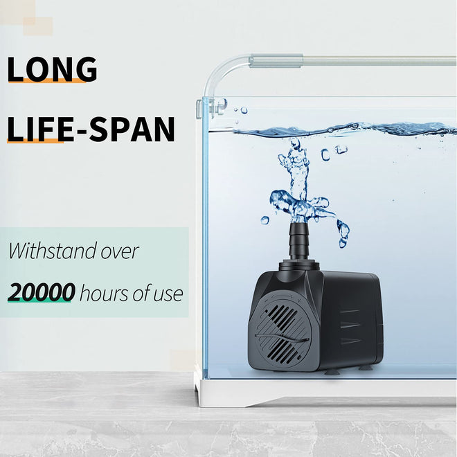 Pawfly 400 GPH Submersible Water Pump 25W 7ft. High Lift Quiet Pump with 6ft Power Cord for Fountain Aquarium Fish Tank 🍁 All In One Marketplace Canada