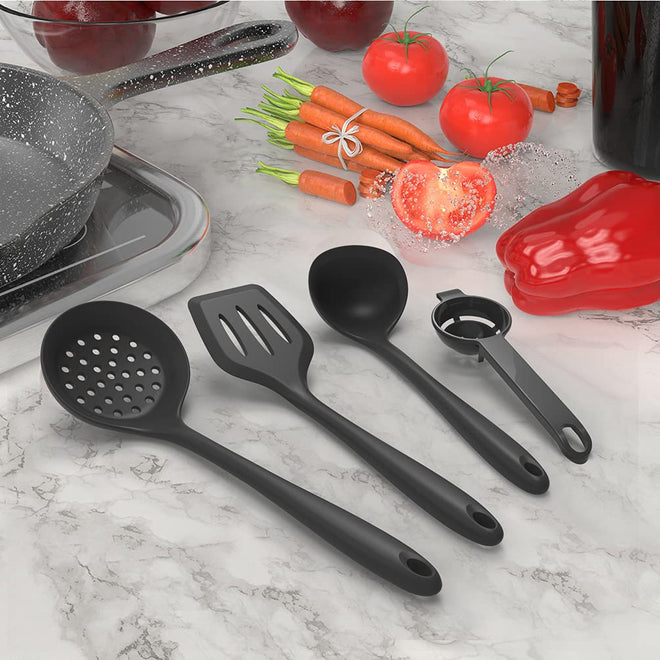 Silicone Cooking Utensils Set - 446°F Heat Resistant Kitchen Utensils,Turner Tongs,Spatula,Spoon,Brush,Whisk,Kitchen Utensil Gadgets Tools Set for Nonstick Cookware,Dishwasher Safe (BPA Free) 🍁 All In One Marketplace Canada