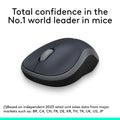 Logitech M185 Wireless Mouse, 2.4GHz with USB Mini Receiver, 12-Month Battery Life, 1000 DPI Optical Tracking, Ambidextrous, Compatible with PC, Mac, Laptop - Swift Grey 🍁 All In One Marketplace Canada