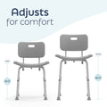 Medline Bath Chair with Back, Shower Chair has Height Adjustable Legs, Tool-Free Assembly, Shower Seat with Suction Cup Feet, Gray 🍁 All In One Marketplace Canada