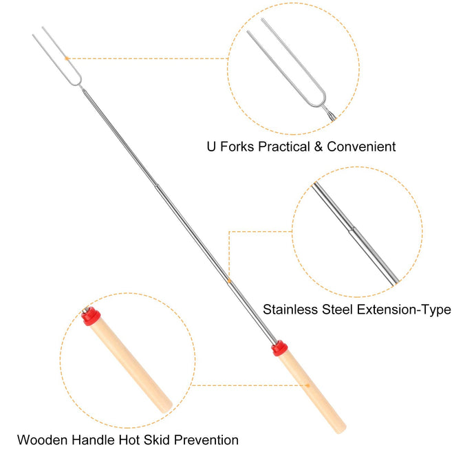 Marshmallow Roasting Sticks, Telescoping Smores Sticks for Open Fire Pit, 32 Inch Long Marshmallow Toasting Barbecue Forks Smores Skewers for Campfire Camping Hotdog Hot Dog Bonfire Grill, 5 Pack 🍁 All In One Marketplace Canada