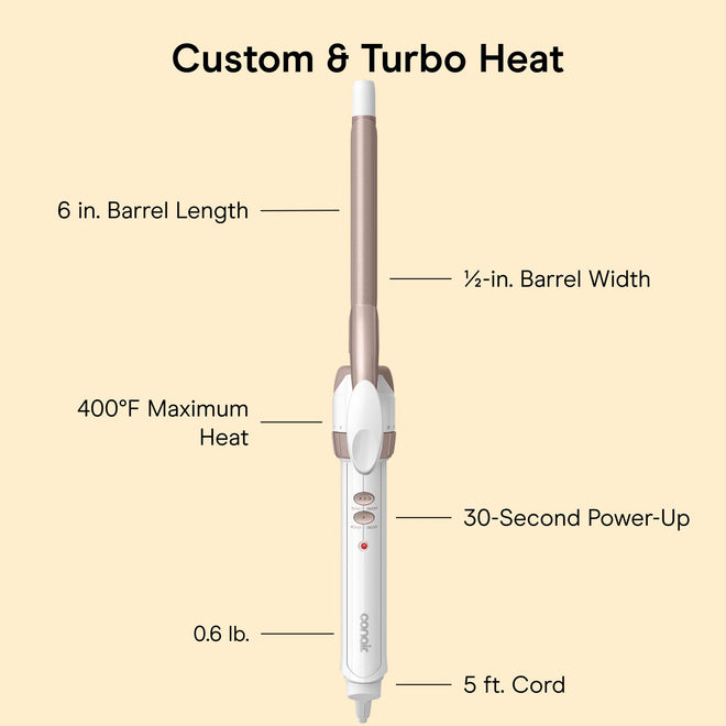 Conair Double Ceramic Curling Iron, 1/2-inch Curling Iron, White/Rose Gold 🍁 All In One Marketplace Canada