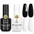 Beetles Gel Nail Polish Kit- 2 Pcs 15ml Black And White Gel Polish Black Gel Nail Polish Black Nail Polish Soak Off Led Gel Polish Nail Art Manicure Salon Diy at Home 🍁 All In One Marketplace Canada