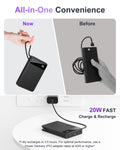 Magnetic Power Bank, 10,000mAh Wireless Portable Charger for Mag-Safe 15W Fast Charging, Battery Pack with USB-C/Lightning Cable 22.5W in/Out for iPhone 17/16/15/14/13/12 Series, AirPods & More 🍁 All In One Marketplace Canada