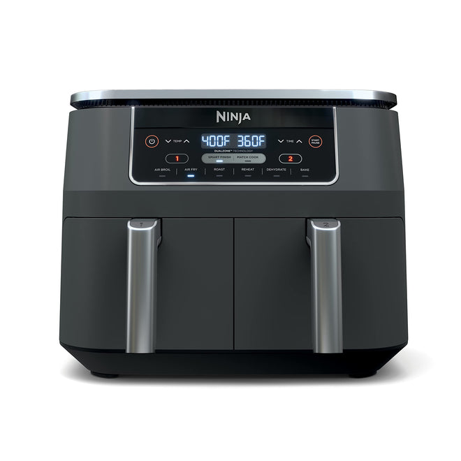 Ninja Foodi 6-in-1 8-qt. (7.6L) 2-Basket Air Fryer DualZone Technology, Match Cook & Smart Finish to Roast, Broil, Dehydrate & More for Quick, Easy Meals, Slate Grey (DZ201C) Canadian Version 🍁 All In One Marketplace Canada