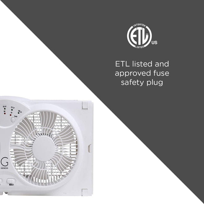 Genesis Twin Fan High Velocity Reversible AirFlow Fan, LED Indicator Lights Adjustable Thermostat & Max Cool Technology, ETL Certified, White (A1WINDOWFAN) 🍁 All In One Marketplace Canada