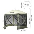 VEVOR Pop Up Gazebo Tent, Pop-Up Screen Tent 6 Sided Canopy Sun Shelter with 6 Removable Privacy Wind Cloths & Mesh Windows, 10x10FT Quick Set Screen with Mosquito Netting, Army Green 🍁 All In One Marketplace Canada
