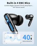 Wireless Earbuds, Bluetooth 5.4 Headphones with 50H Playback, Deep Bass Stereo Ear Buds Clear Calls with LED Power Display, Wireless Headphones with Noise Cancelling Mic for Phone/Laptop, Carbon black 🍁 All In One Marketplace Canada