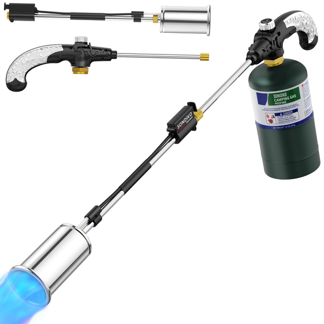 Sondiko Propane Torch Weed Burner, Ideal Weed Torch, Gas Welding Equipment, Heavy Duty Blow Torch with Turbo Trigger for Garden Stumps Wood Snow and Roofing 🍁 All In One Marketplace Canada