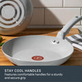 T-FAL Refresh Ceramic Nonstick Fry Pan Set, 2 Pieces, 8 Inch (20 cm) & 10 Inch (26 cm), Eco-Friendly, Durable for Healthy Cooking, Moon Grey 🍁 All In One Marketplace Canada